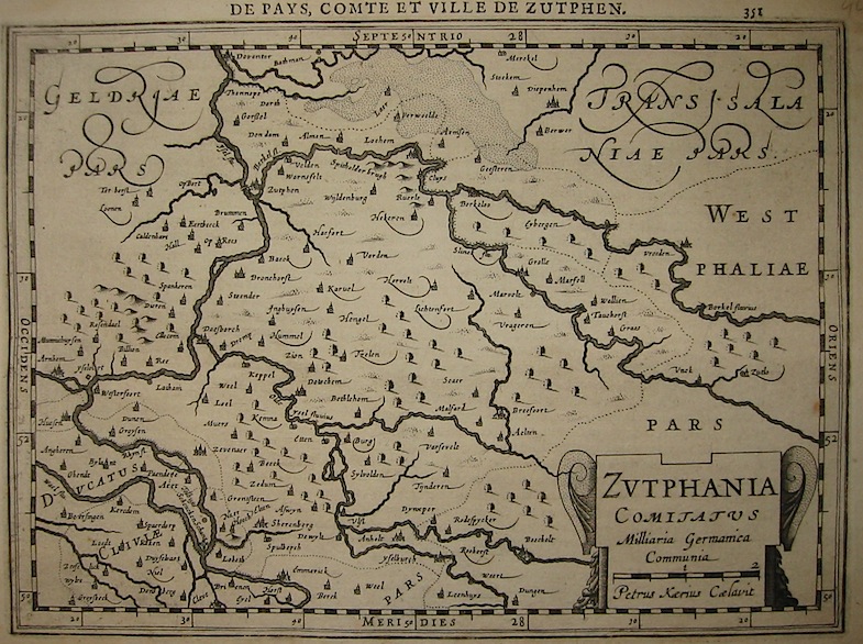 Mercator Gerard - Hondius Jodocus Zutphania Comitatus 1630 Amsterdam